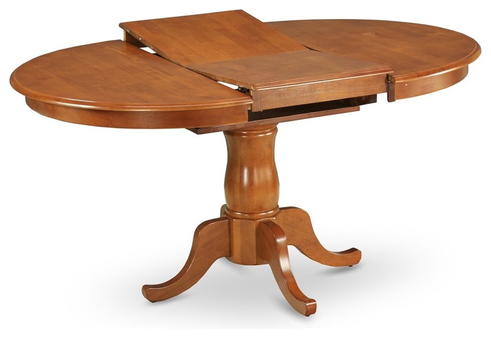 Portland Single Pedestal Oval Dining Table With 18" Extension Butterfly