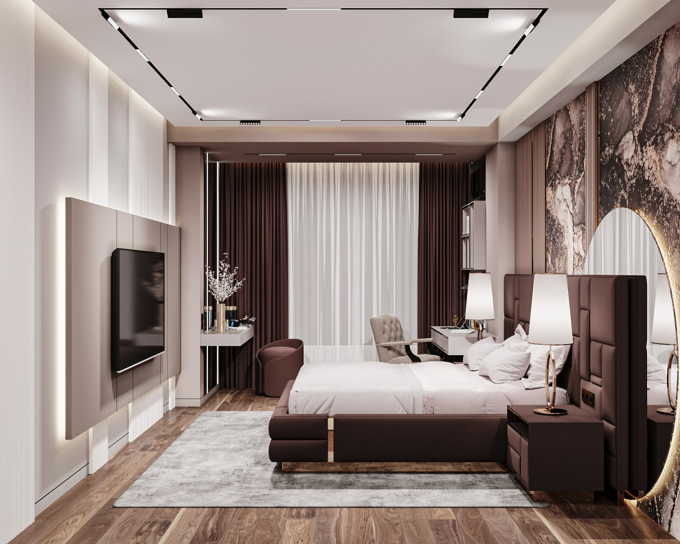 спальня с рабочим местом