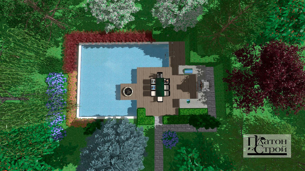 Барбекю возле бассейна