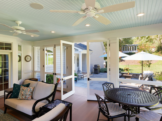 Fiery Screen Porch fusion-veranda