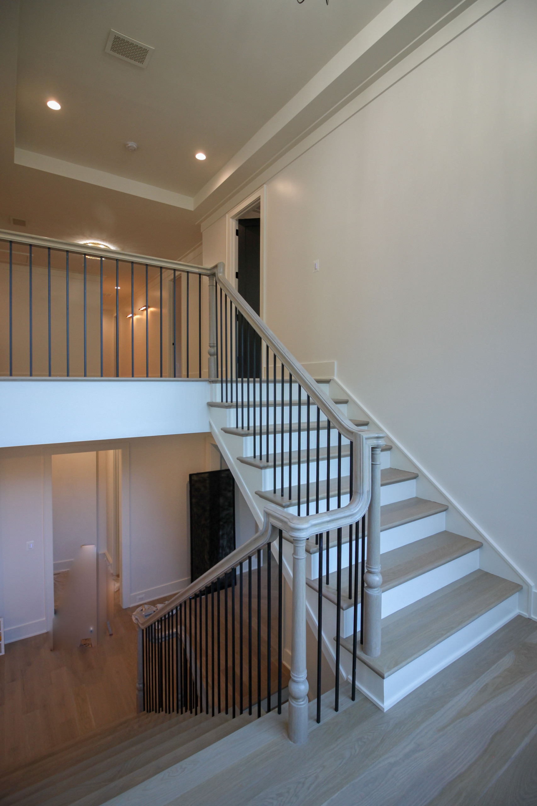93_Captivating Light Wood Railing System with Black Spindles, Arlington VA 22207
