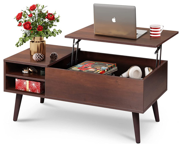 Lift Top Coffee Table with Storage, Hidden Compartment and Adjustable ...