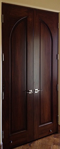 Mediterranean Doors - Custom Solid Wood Radius 1-Panel Double Door