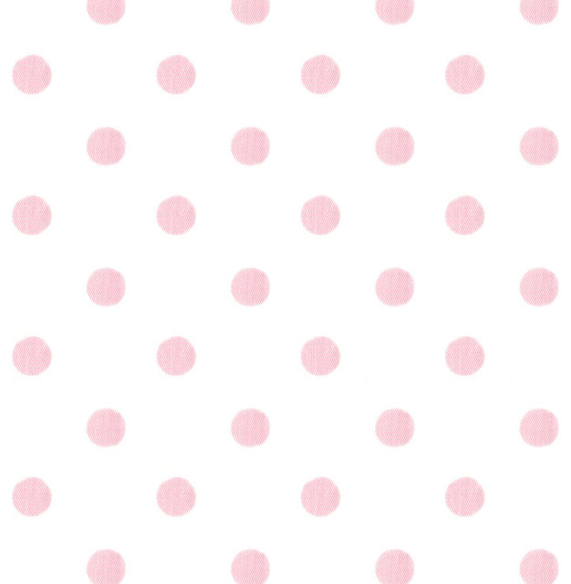 White and Pink Polka Dot Fabric
