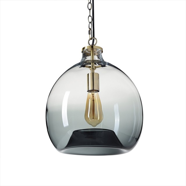 Handn Glass Drop Pendant Light Gray Ombre Contemporary Handn Glass Drop Pendant Light Gray Ombre Contemporary Lighting By Funneyle Inc