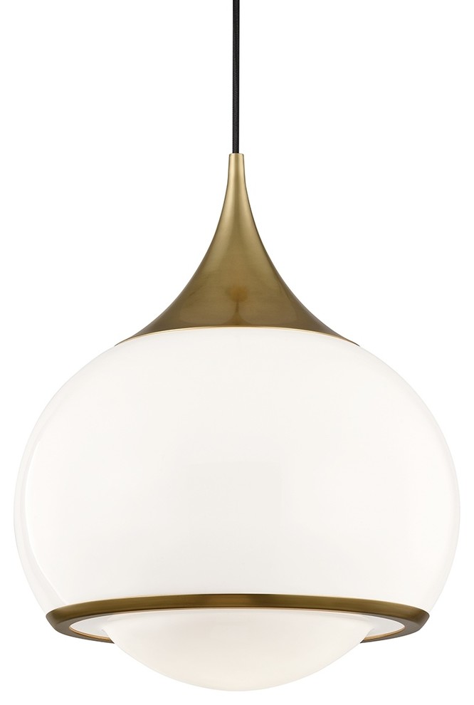 Reese 1-Light Large Pendant, Aged Brass