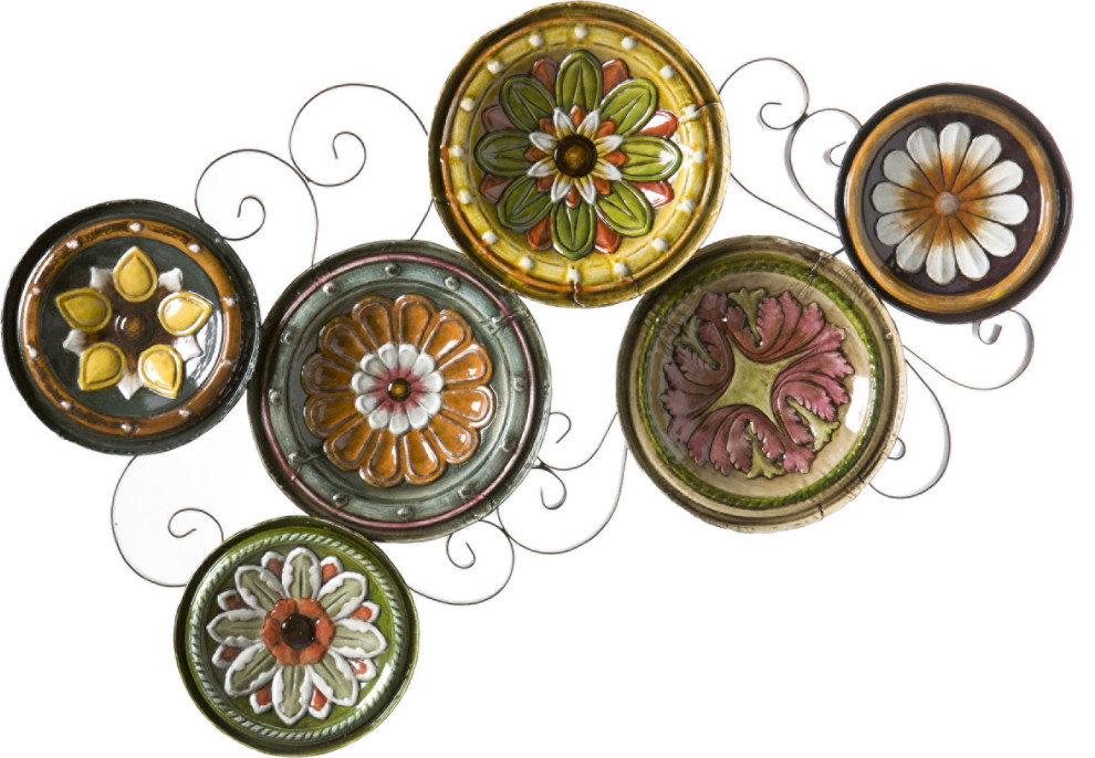 Scattered Italian Plates Wall Art Mediterranean Decorative Plates