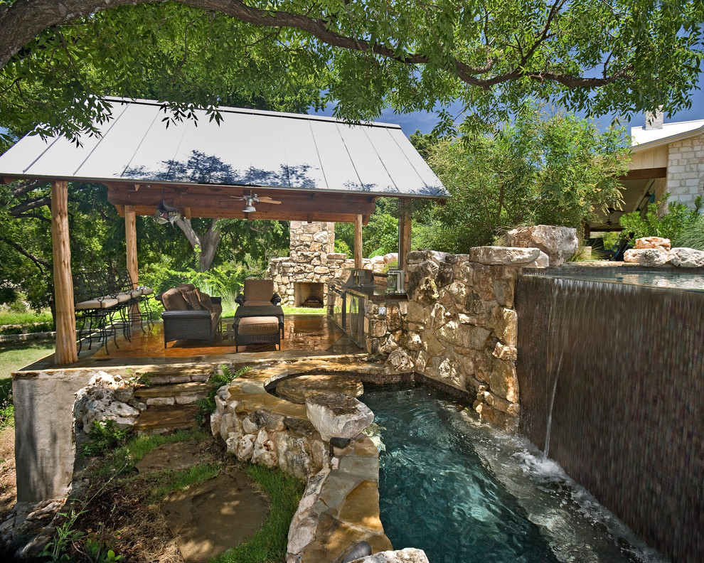 Inspiration for a country pool in Austin.