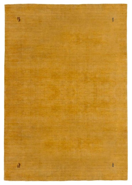 Gabbeh Wool Rug, Yellow, 160x230 cm