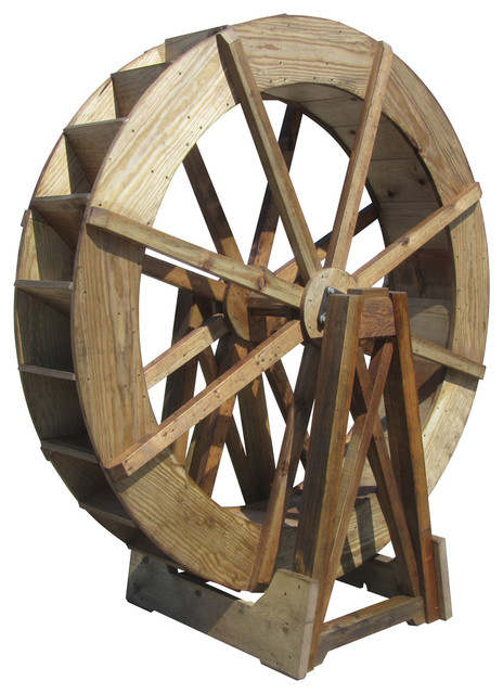 SamsGazebos 6-foot Craftsman Style Wood Water Wheel with Stand