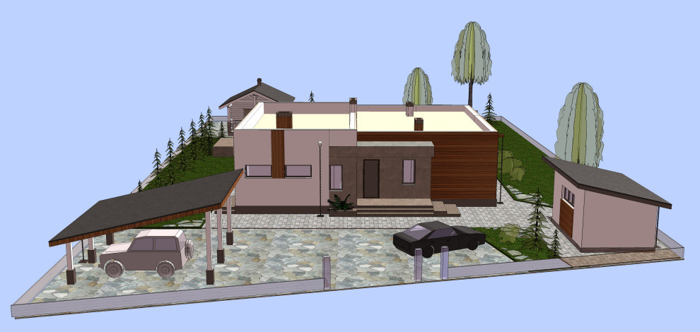 Индивидуальный одноэтажный жилой дом. Горный Щит 2021