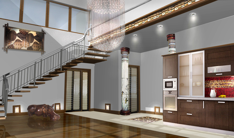 Эскизный проект каркасно-щитового дома в посёлке "Улыбка" Тульской области.