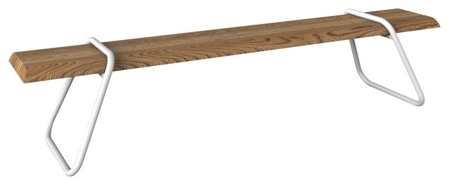 Clipboard Bench, White, Cumaru Wood, Garden Furniture