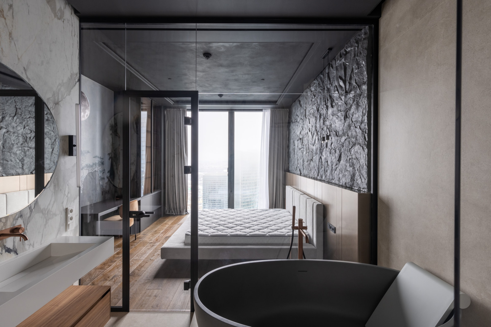 One-bedroom apartment in Skyscraper