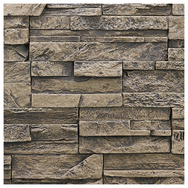 SAMPLE Faux Stacked Stone Wall Panel Almond Traditional Wall Panels by Buy Faux Stone
