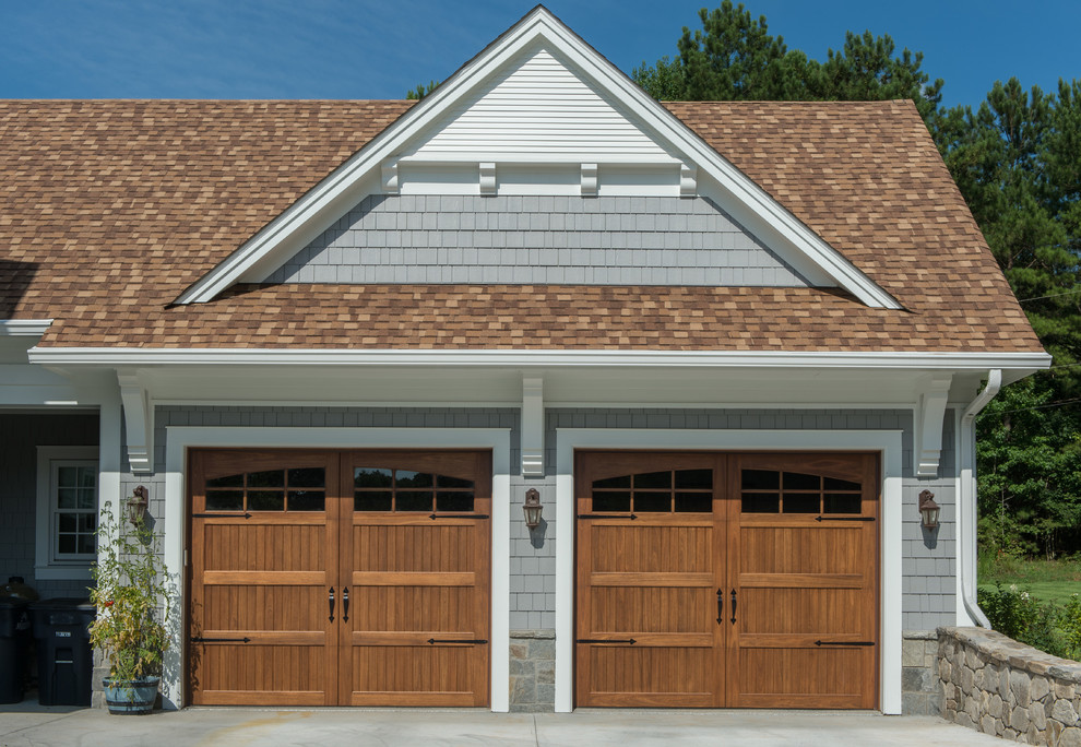 Mid-sized traditional attached two-car garage in Charlotte.