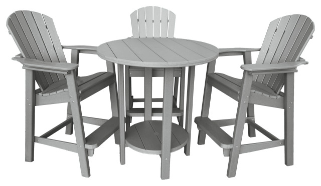 Phat Tommy Outdoor Pub Table Set, Bar Height Patio Dining Set, Grey