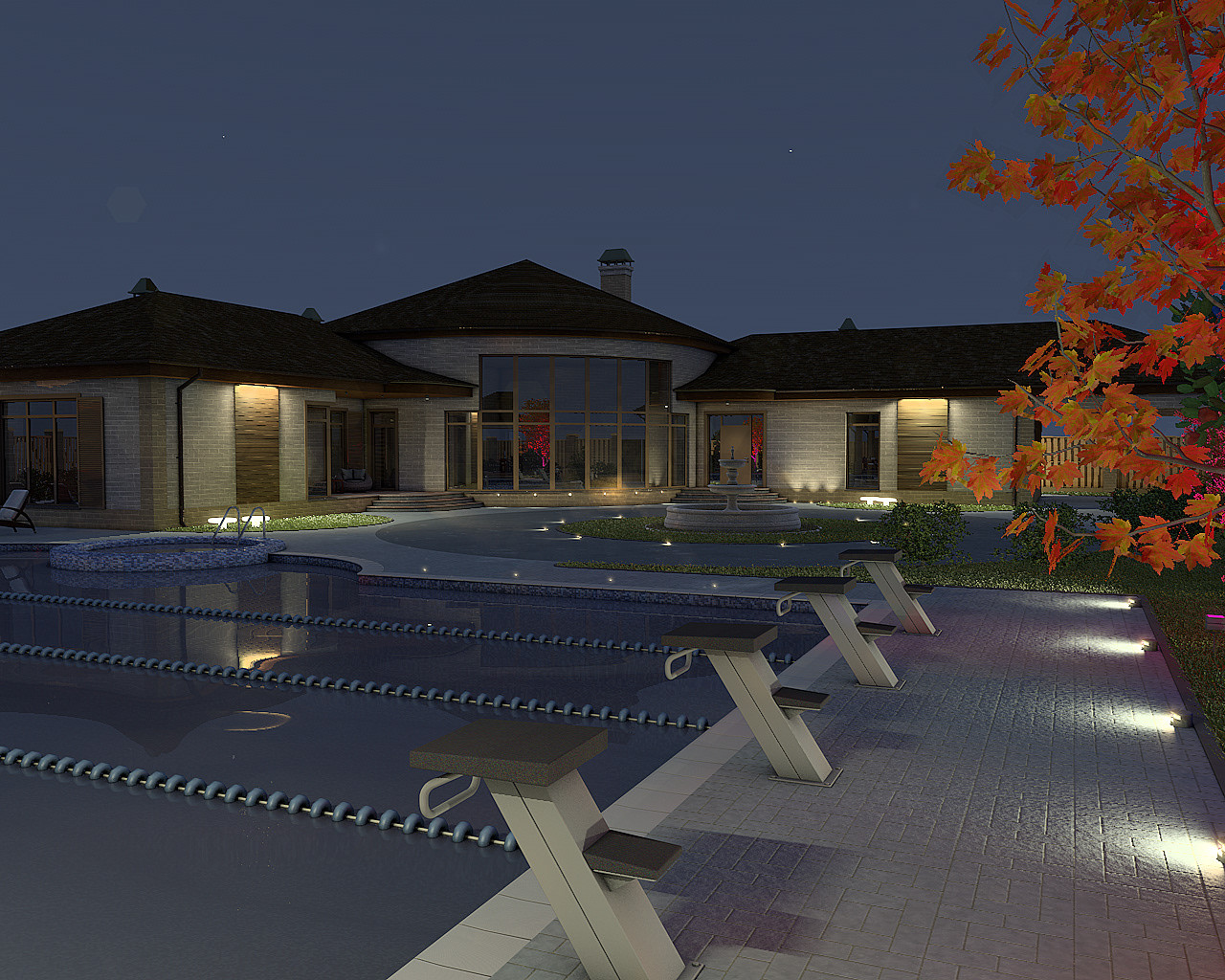 Освещение загородной резиденции