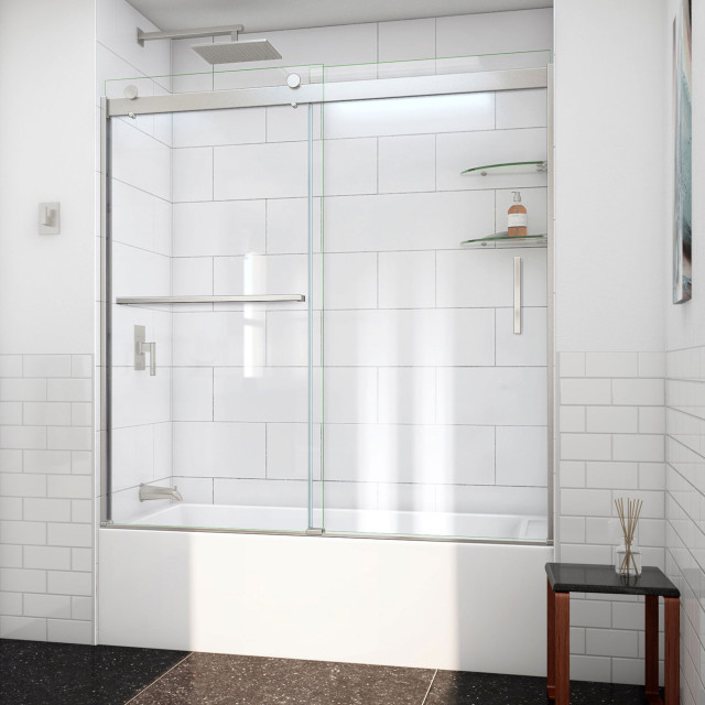 DreamLine TDVH60W620VXX04 SapphireV 56, 60" Bypass Tub Door in Brushed