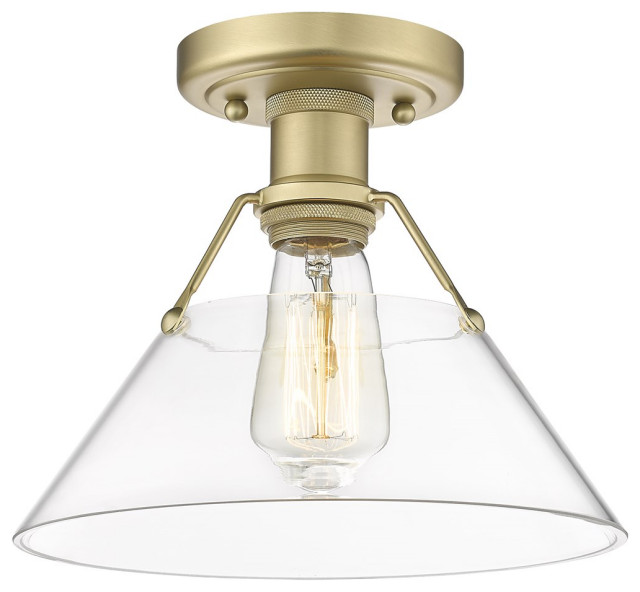 Golden Orwell 1Light Flushmount 3306FM BCBCLR, Brushed Champagne