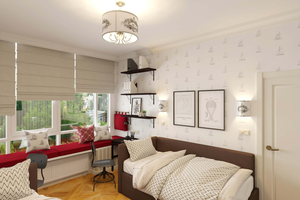 Двухкомнатная квартира 61м2 в ЖК "Соколиный форт" в стиле неоклассика