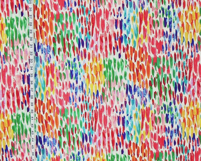 Watercolor Paint Brush Fabric Contemporary Drapery Fabric by