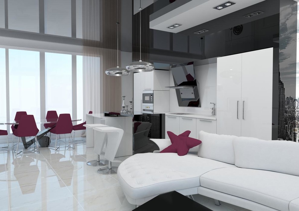 Двухкомнатная квартира в черно-белой гамме  г.Новороссийск