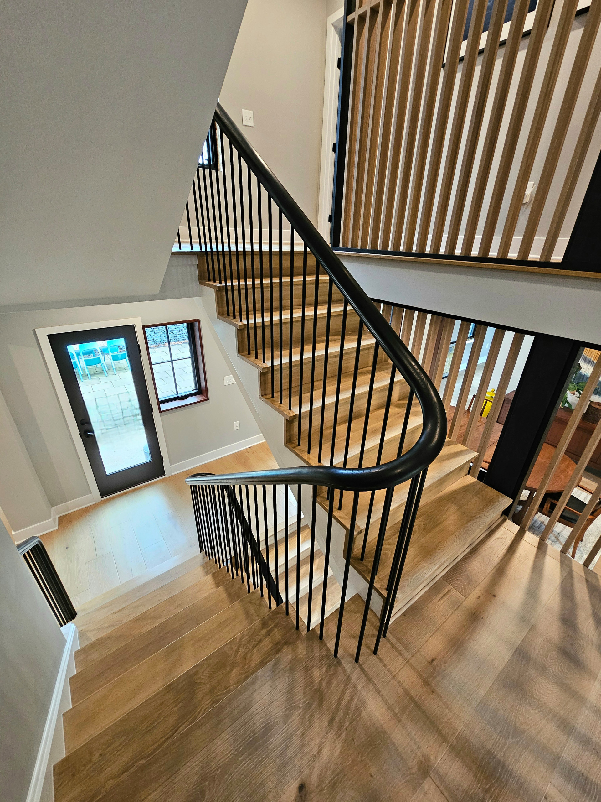 115_Stunning Continuous Rail System on 3 Story Floating Stairs; Arlington, VA 22