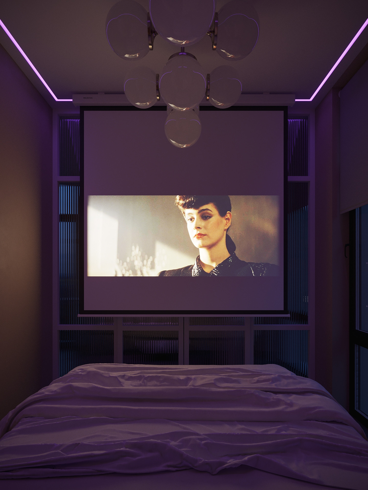 Дизайн спальни в фиолетовых тонах (75 фото)