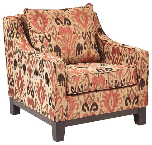 Regent Chair in Arizona Rust Fabric with Dark Expresso Legs