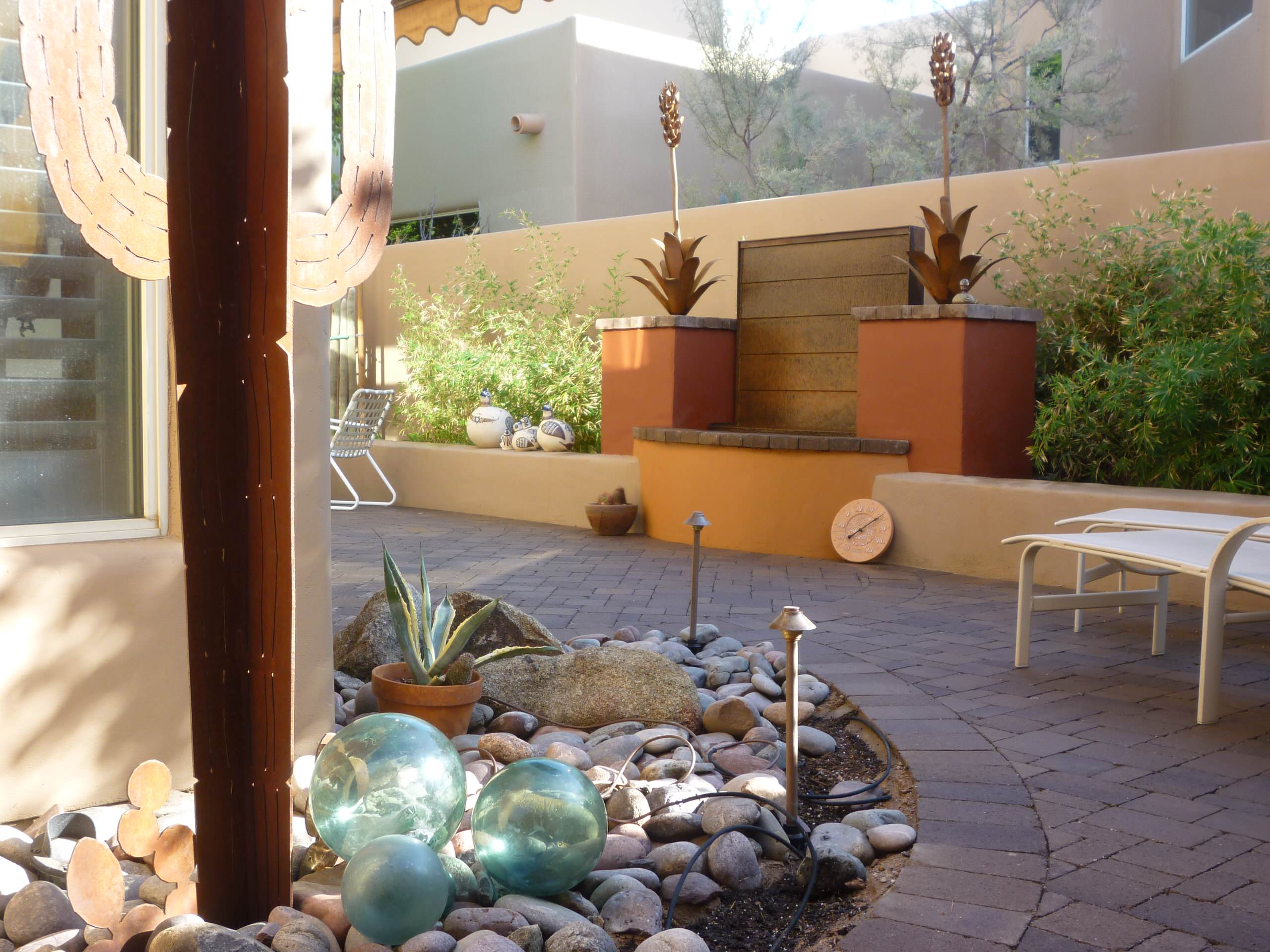 Corten Steel Water Feature w/ Seat Wall