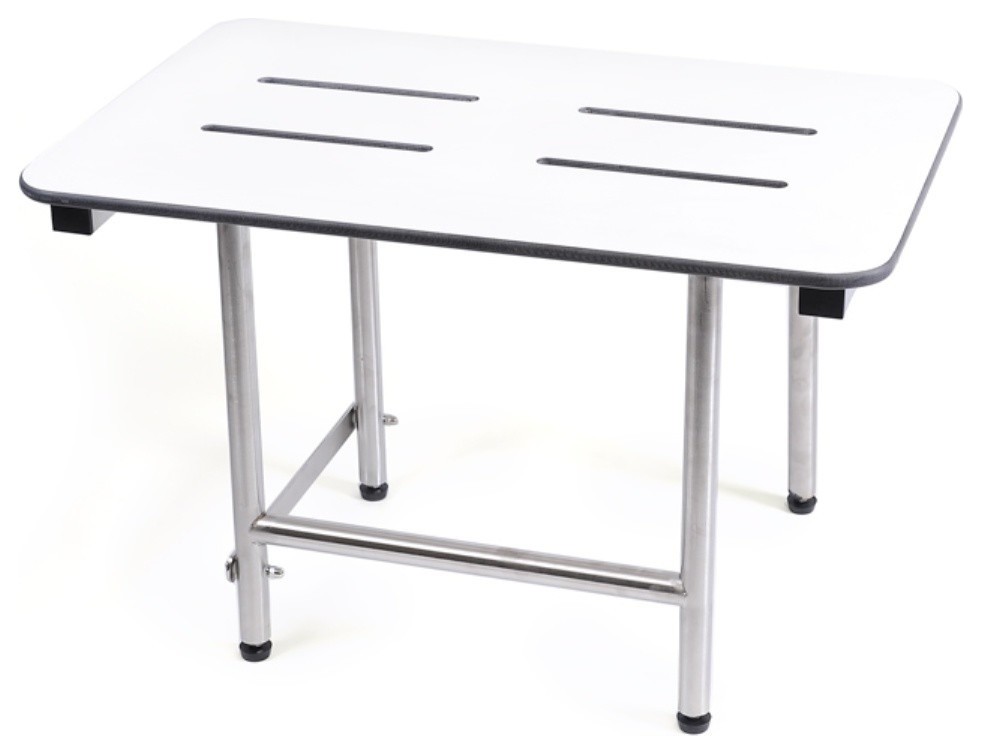 CSI Bathware Phenolic Slotted Folding Shower Seat with Swing Down Legs