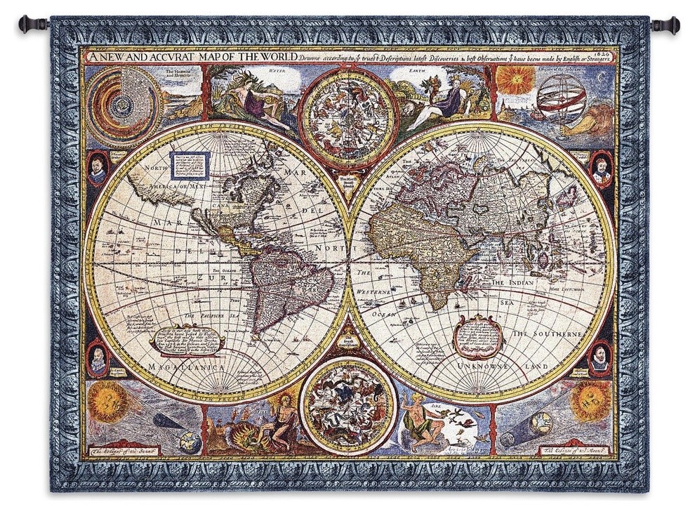 A New And Accurate Map Large Wall Tapestry