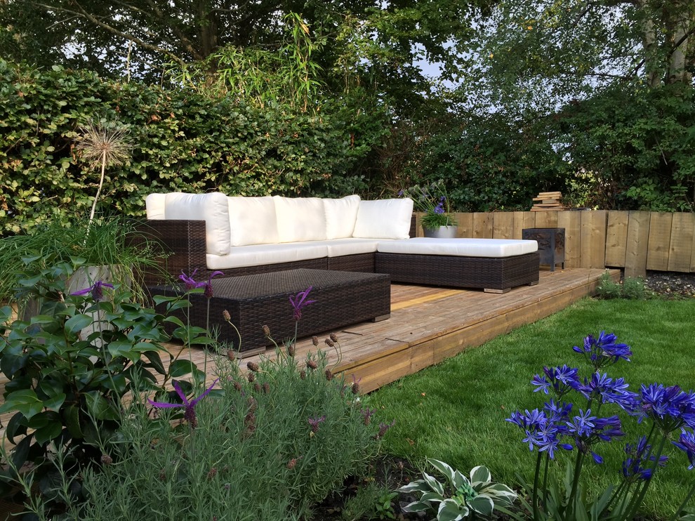 Example of a large mountain style backyard deck design