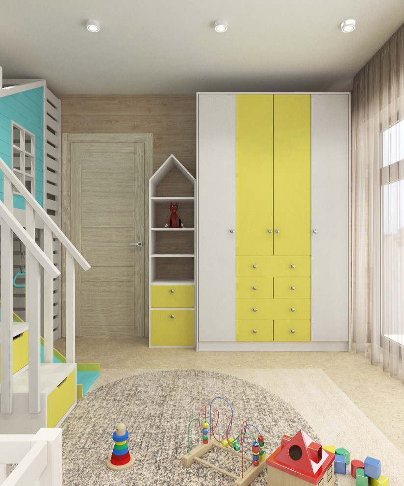 Кровать-домик в скандинавском стиле для детской спальни