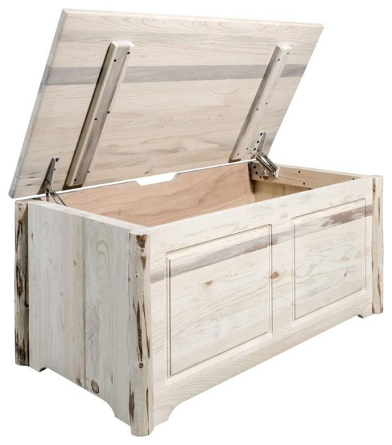 Montana Woodworks Small Handcrafted Wood Blanket Chest in Natural