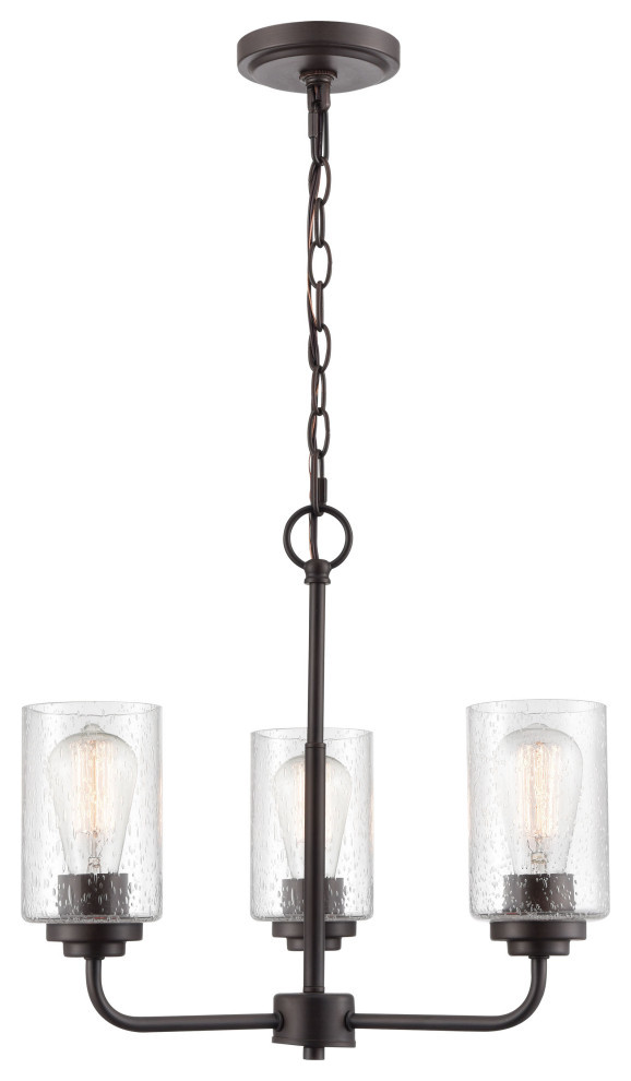 Moven Collection 3 Light 18" Rubbed Bronze Chandelier