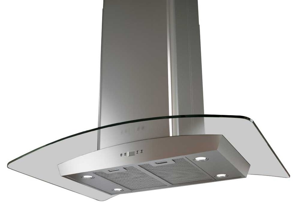 Zephyr 36" Milano Island Mount Glass Canopy Range Hood with 715 CFM
