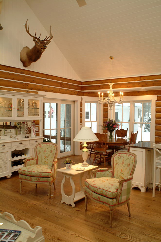 Design ideas for a country dining room in Other.