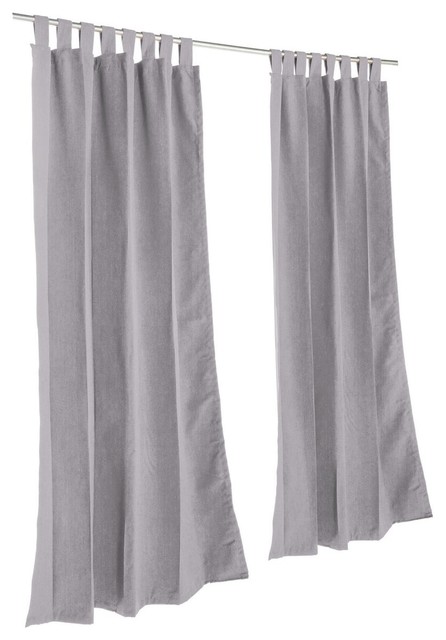 Spectrum Dove Sunbrella Outdoor Single Panel Curtain With Tabs