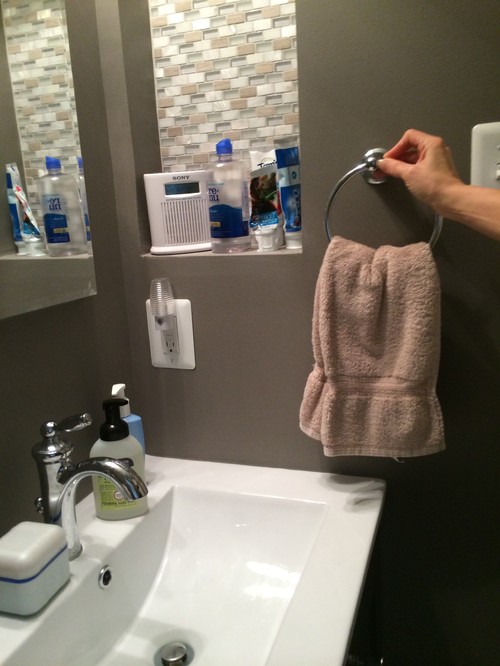 towel hang ring bathroom switch place above think figure