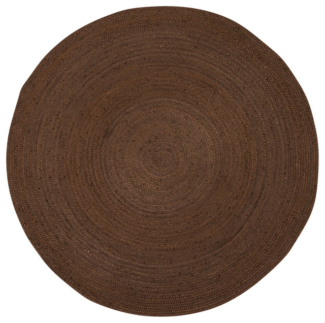 Shop Houzz Natural Area Rugs Baltimore Jute Round Rug, Hand Braided, Eco Friendly Area Rugs