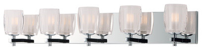 Bravado 33" 20W 5 LED Bath Vanity Polished Chrome Clear Ice Glass