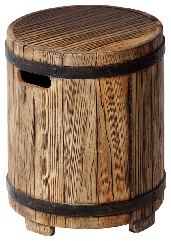 Barrel Outdoor Patio Side Table Industrial Outdoor Side Tables by