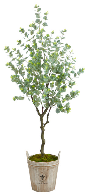 5' Eucalyptus Artificial Tree, Farmhouse Planter