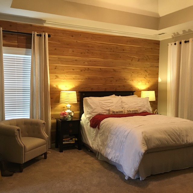 Cedar Plank Wall rustic-bedroom