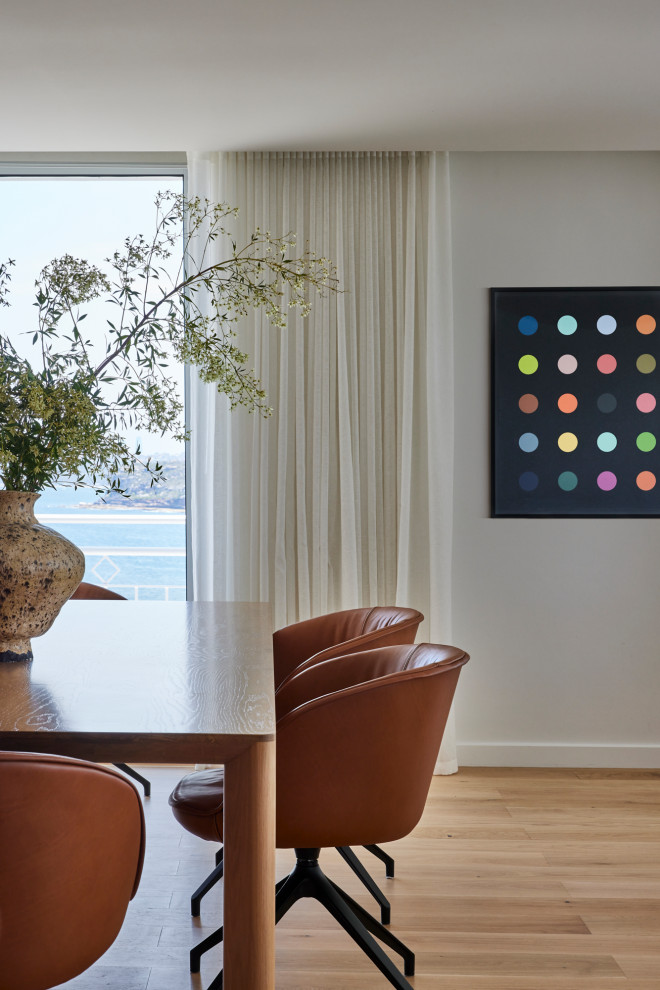 This is an example of a contemporary dining room in Sydney.