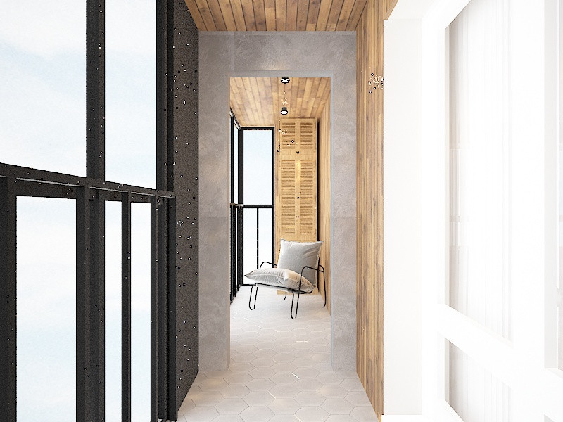 Квартира в современном стиле с элементами лофта, 90 Кв.м