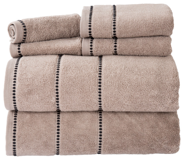 18PC Towel Set Absorbent Cotton Bathroom Accessories Quick Dry Towels, Taupe