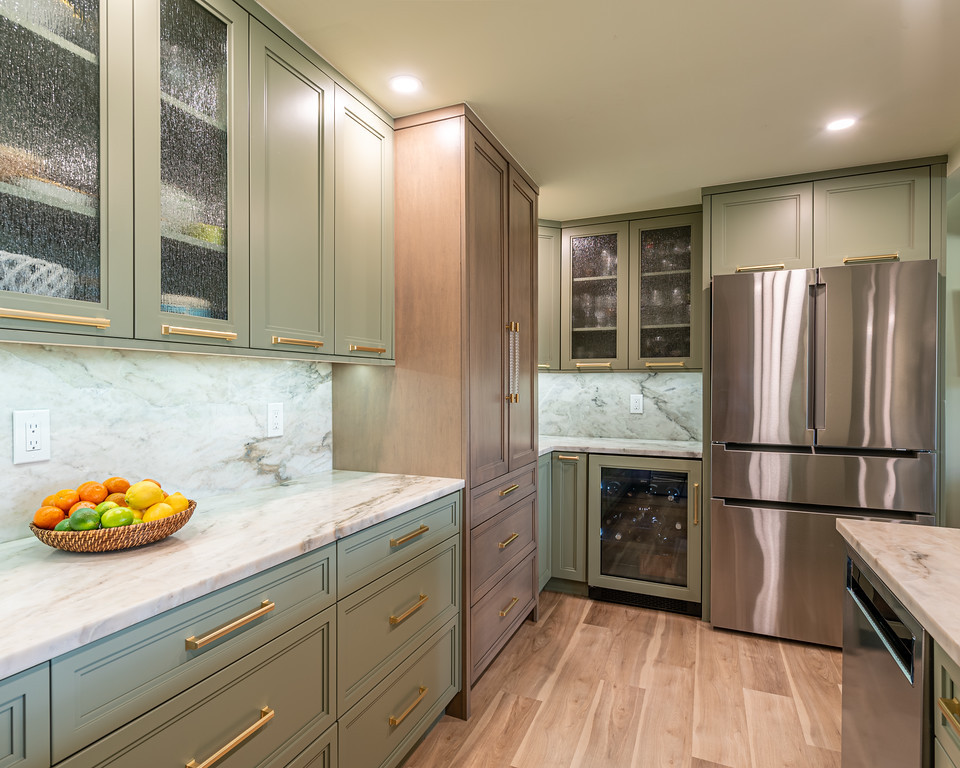 Open Up Remodeled Classic Green Transitional Kitchen